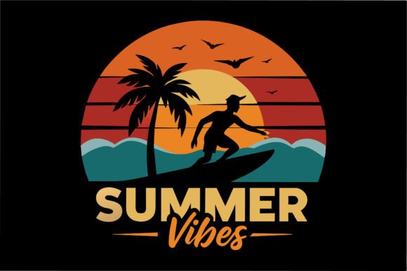 Beach and Surfer Graphics for T-Shirt Designs