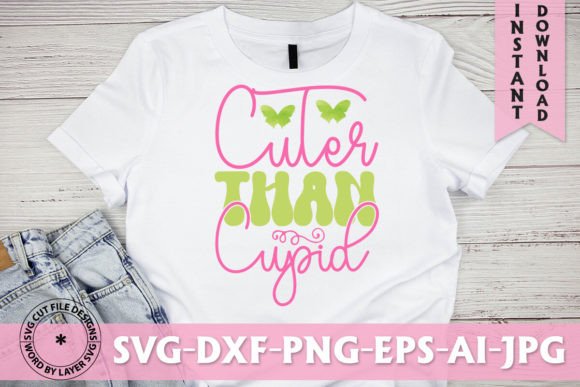 Cuter Than Cupid Retro Design Graphics & T-Shirt Designs