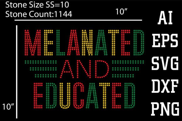 Melanated and Educated Graphics for T-Shirt Designs