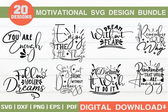 Motivational SVG Bundle: Graphics for T-Shirt Designs