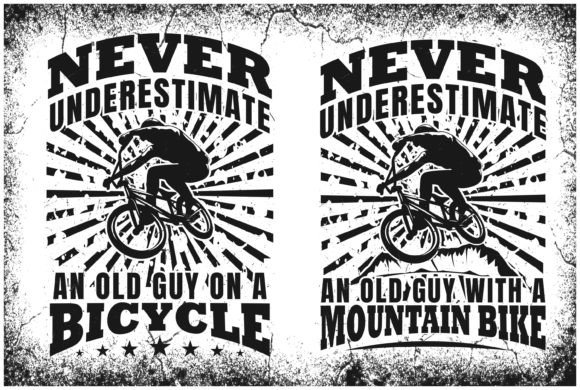 Old Man on Bycycle: Graphics for T-Shirt Designs